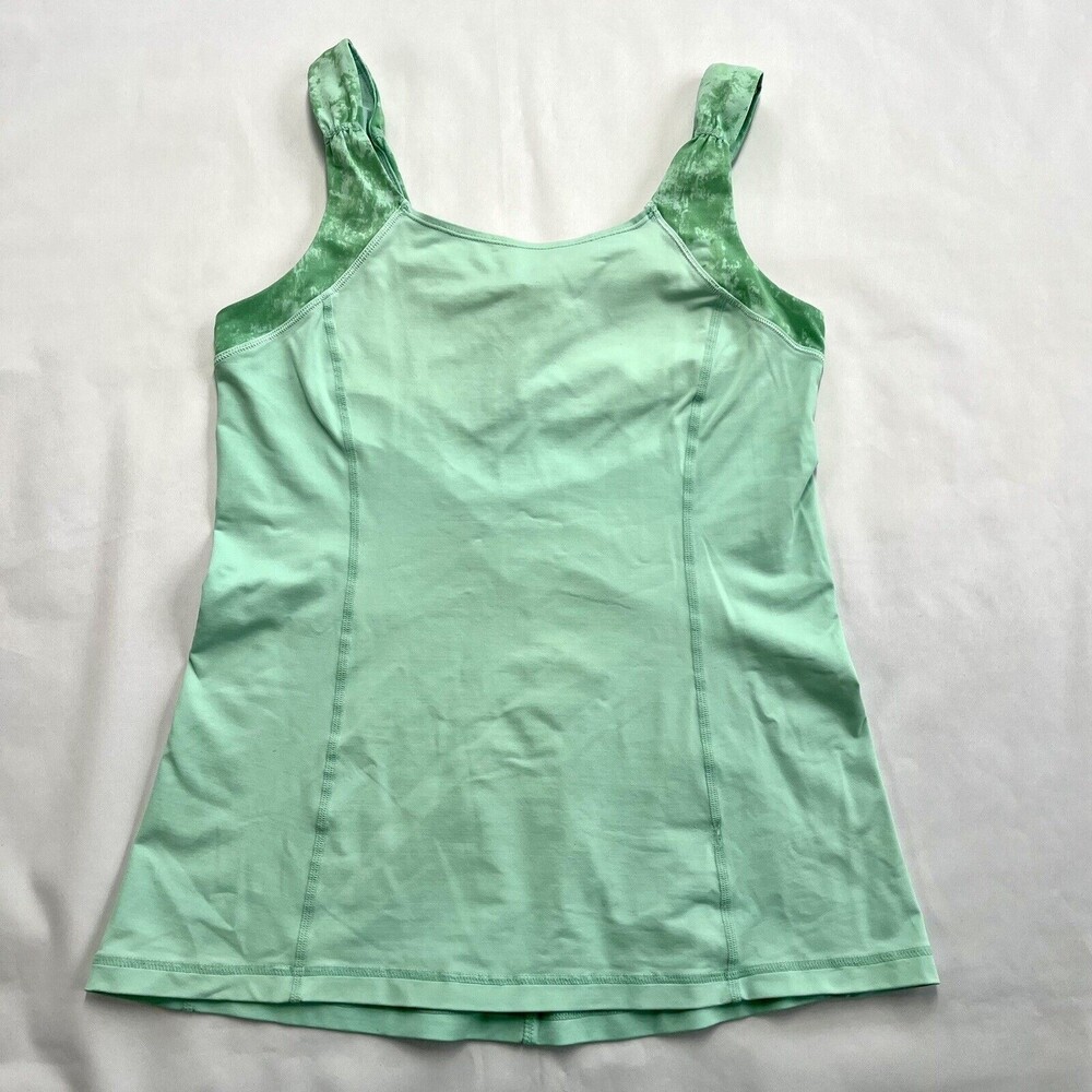 Lululemon Women's Spirit Teal Aqua Tank Top Size 8 Two Toned Pocket Luxtreme